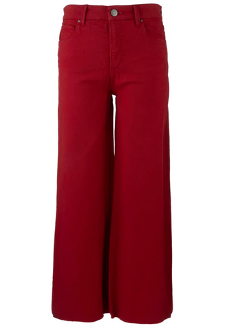 Meg High Rise Wide Leg - Ruby Red
