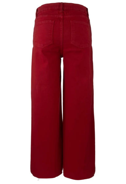 Meg High Rise Wide Leg - Ruby Red