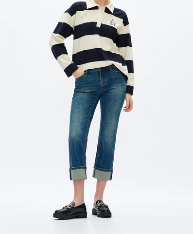 Low Rise Slim Straight Leg - Retro Dark Blue