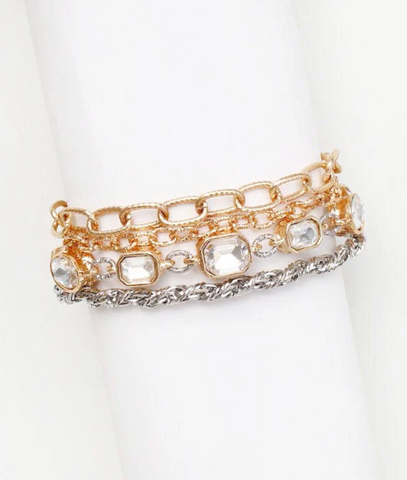textured layered chain bracelet