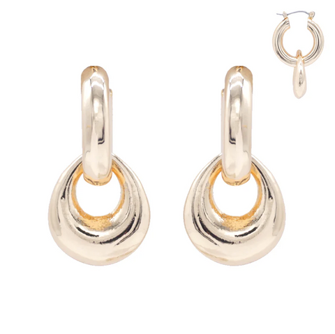 Gold Puffy Interlocking Hoop