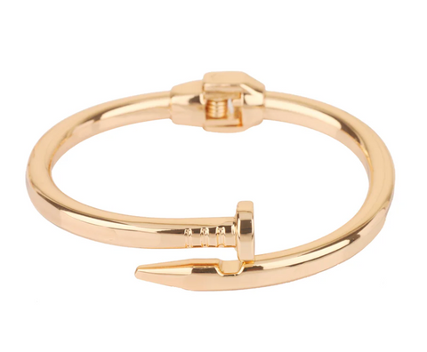 gold hinged nail bangle