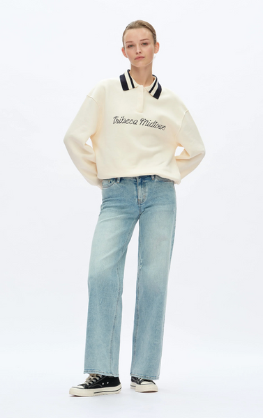 Mid-Rise Wide Leg Retro Light Blue