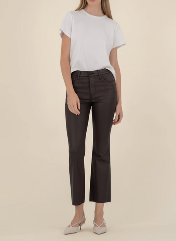 Kelsey Coated Ankle Flare - Chocolate