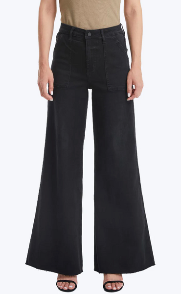 Utility Patch Pocket Wide Leg - Black