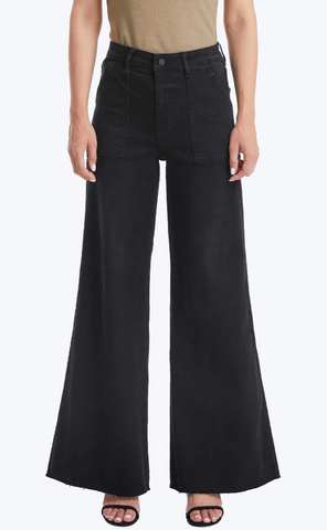 Utility Patch Pocket Wide Leg - Black