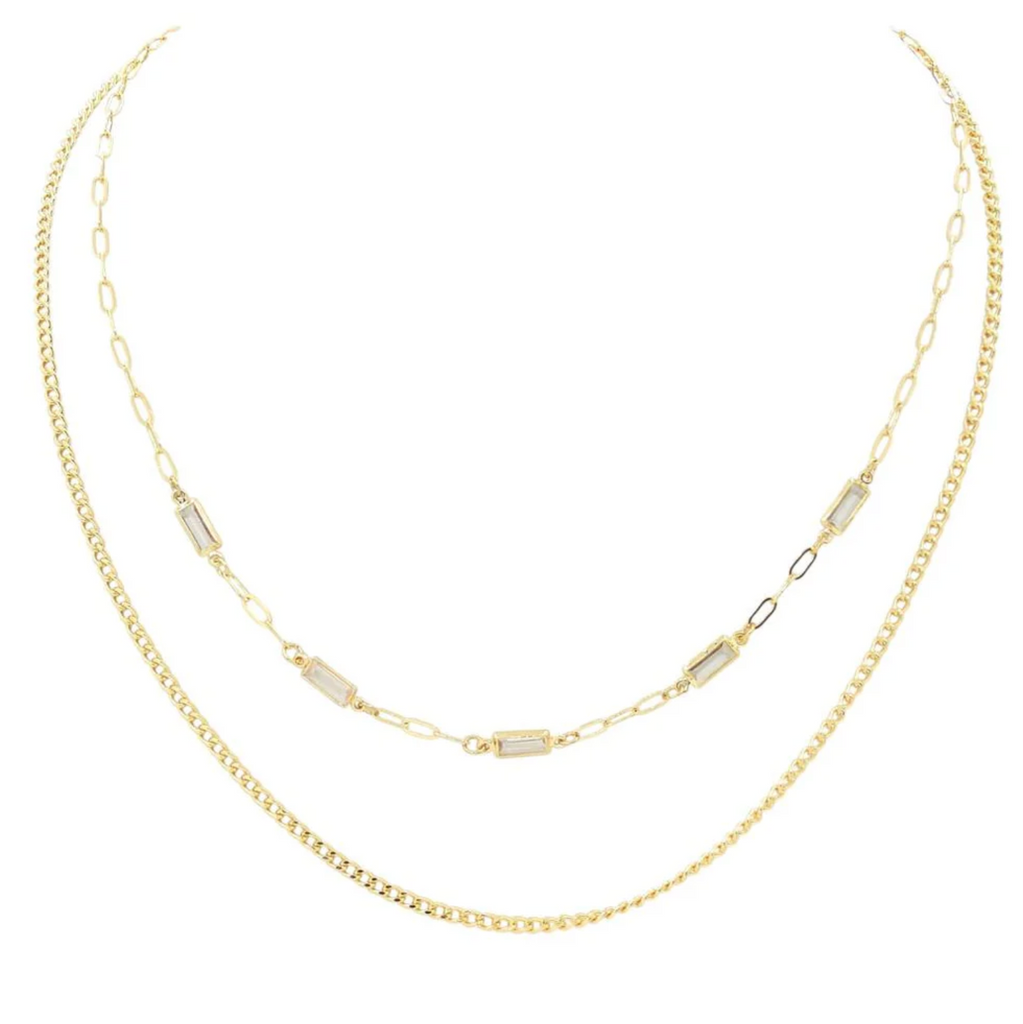 Gold Beaded Chain Necklace