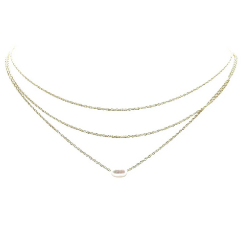 3 layered freshwater pearl necklace