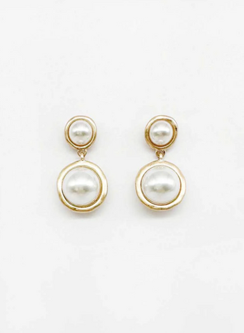 pearl double circle earring