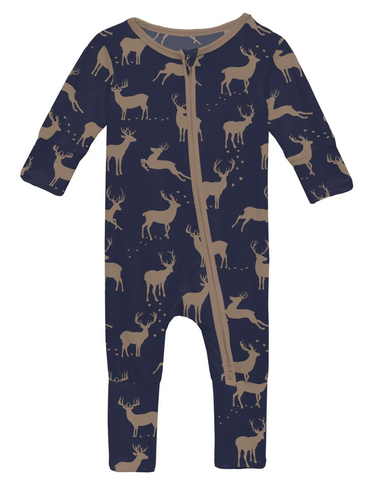Print Convertible Zip Coverall - Peacoat Elk - F/W