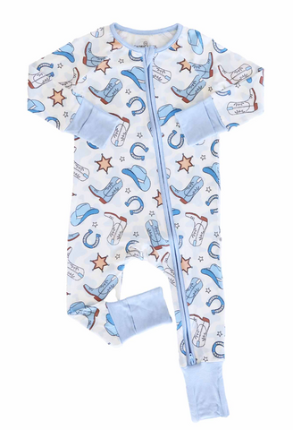 Convertible Zip Romper - What's New Rodeo Dreams - Blue
