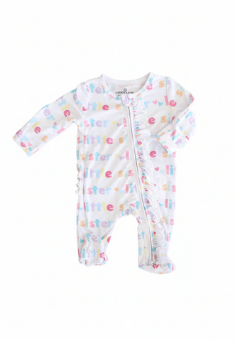 little sister ruffle footie