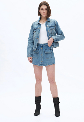 High Rise Culottes - Med Blue