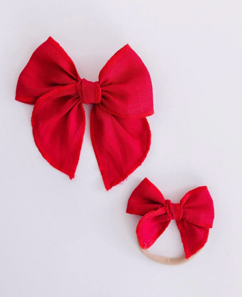 classic hair bow - red