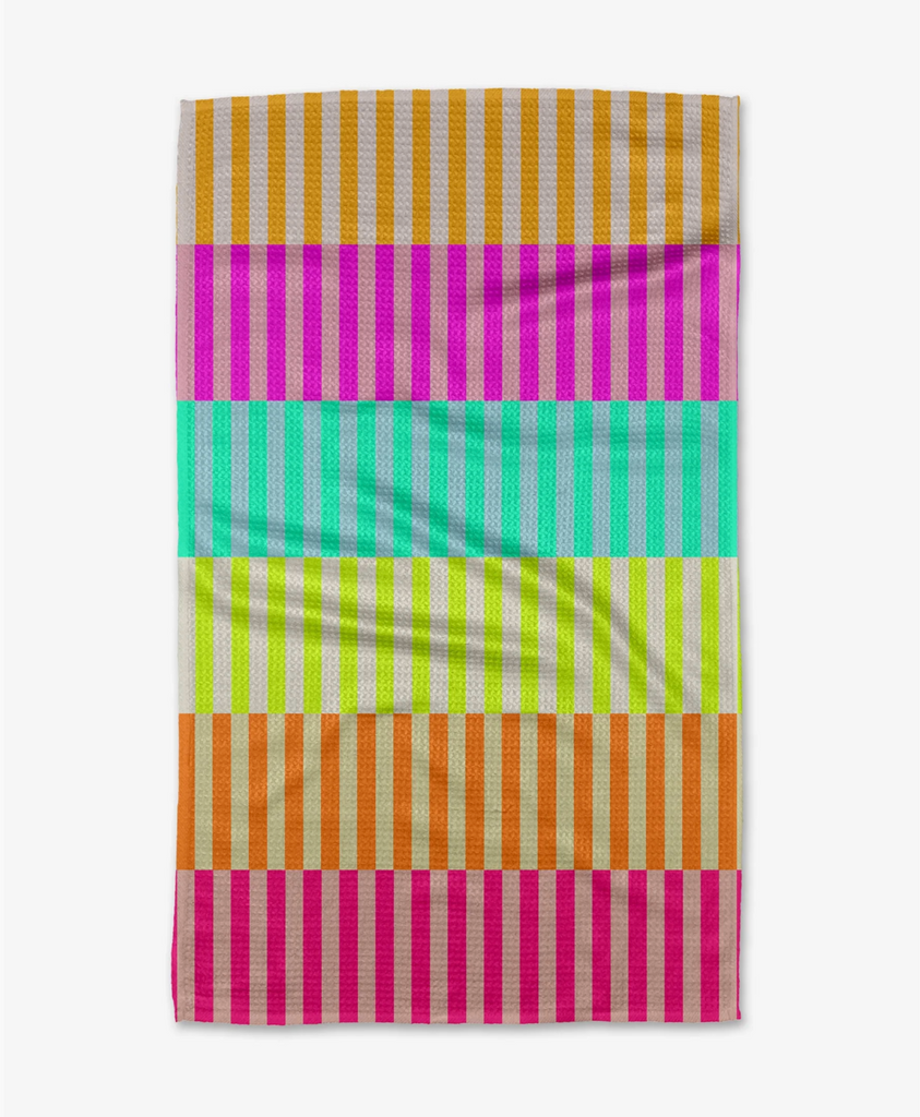 Geometry Tea Towel - neon nights