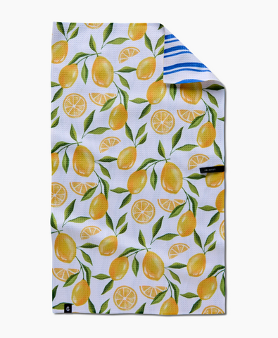 Double Sided Geometry Tea Towel - lemon bliss