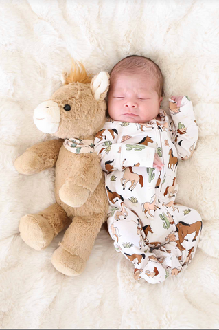 Pony Club Zipper Footie - Neutral