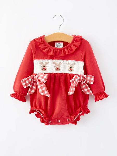 Reindeer Games Smocked Romper