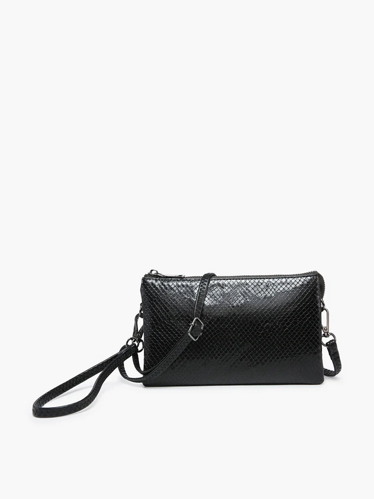 The Riley Crossbody - Snake Black