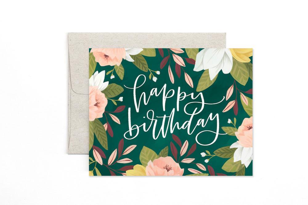 Floral Happy Birthday Card