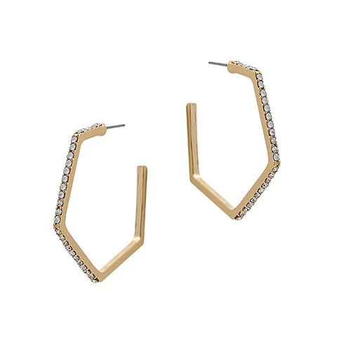 Sparkly Geo Hoop - Gold