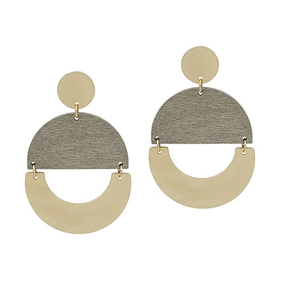 Grey Wood Earring