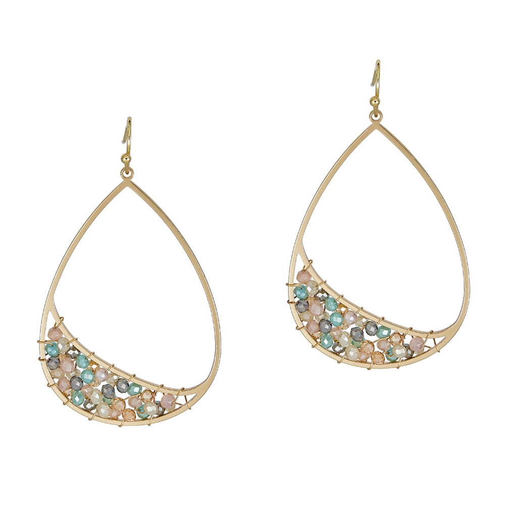 Crystal & Gold Teardrop Earring