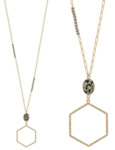Dalmation Hexagon Necklace