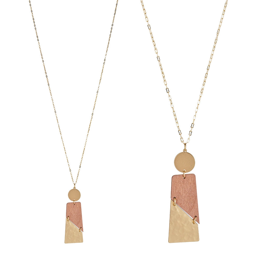 L. Brown & Gold Geo Necklace