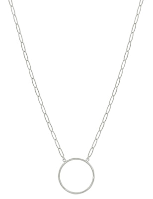 Matte Silver Open Chain Necklace