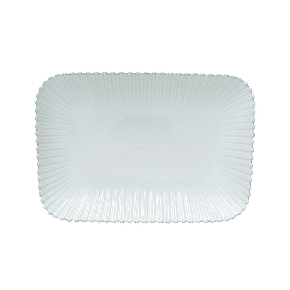 Costa Nova Rectangular Platter, Pearl White - B