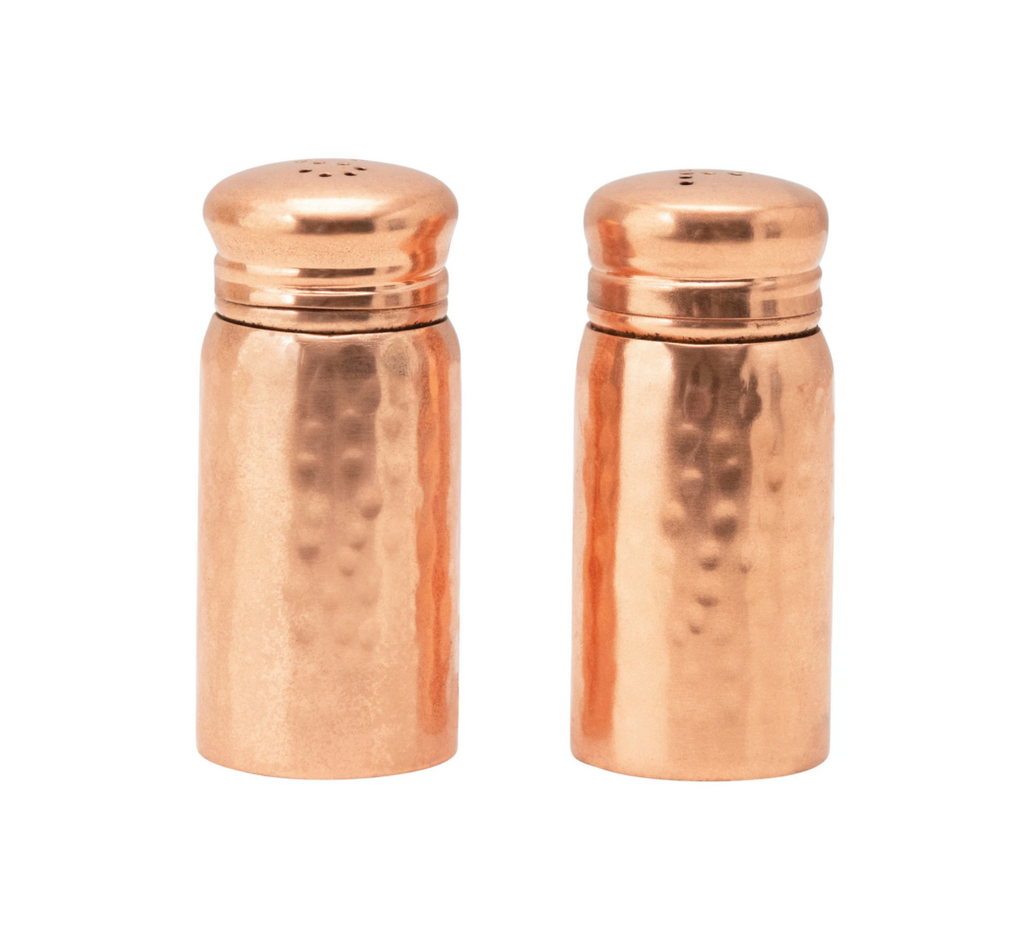 Copper Hammered Stainless Steel Salt & Pepper Set - M/H