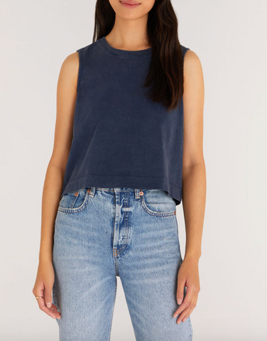 Sloane Jersey Muscle Tank - Midnight Blue