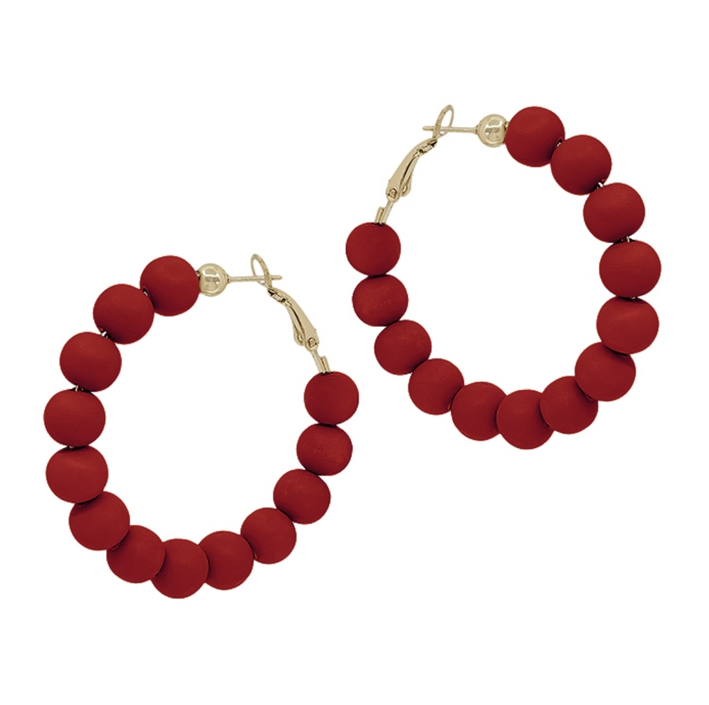 Maroon Clay Earring