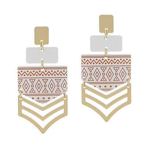 Gold Geometric Arrow Earring