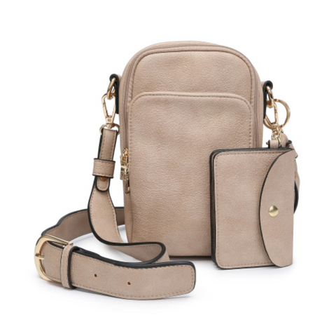 Parker 3 compartment Crossbody - Beige