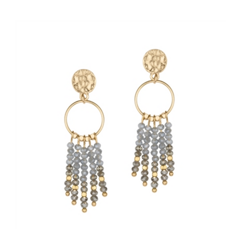 grey glass earrings