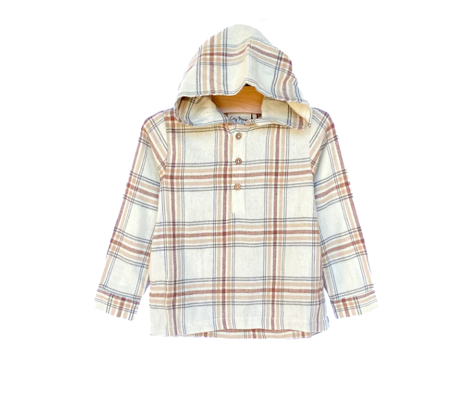 Flannel Hoodie - Light Taupe