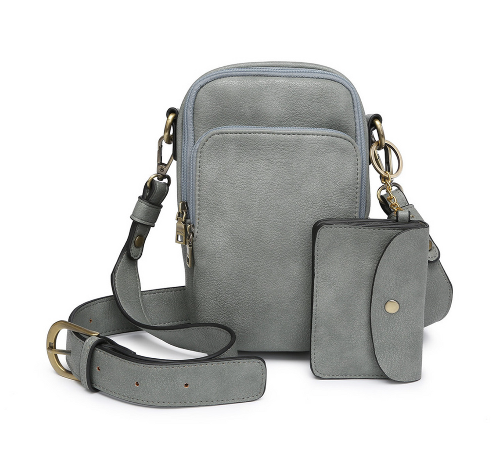 Parker 3 compartment Crossbody - Earth Grey