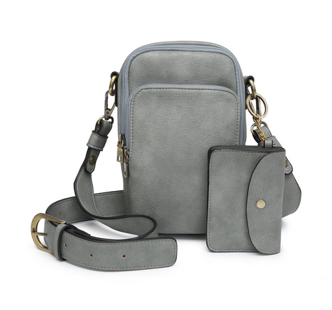 Parker 3 compartment Crossbody - Earth Grey