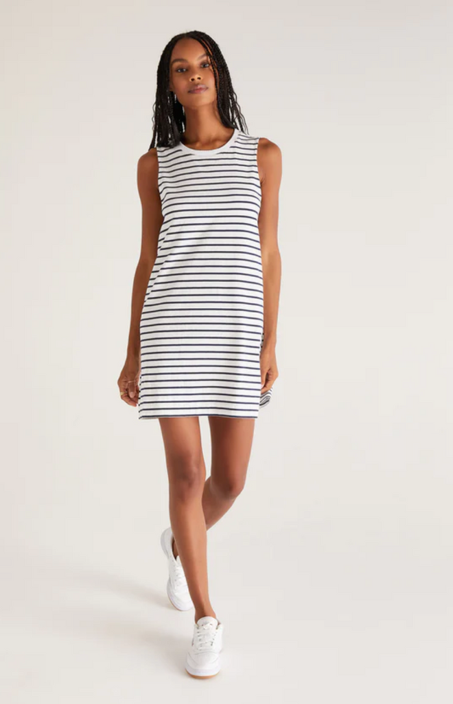 Sloane Stripe Dress - White
