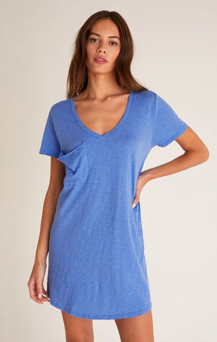 The Pocket Tee Dress - Pacific Blue