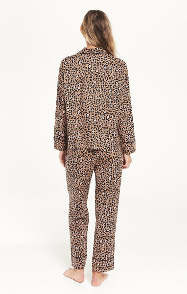 Dream State Leopard Pajama Set - Toast