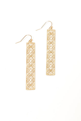 Elvina Earrings - Worn Gold