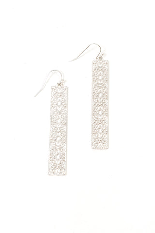 Elvina Earrings - Worn Silver