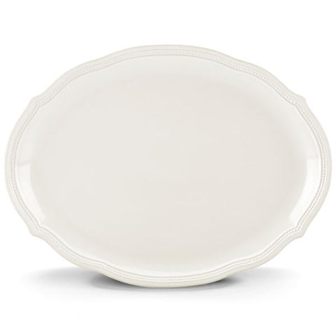 French Perle Bead Oval Platter