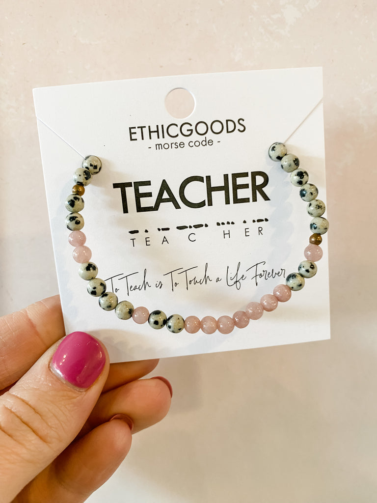 Teacher Morse Code Bracelet