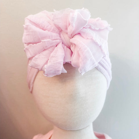 Ruffle Bow Headband - Perfect Pink