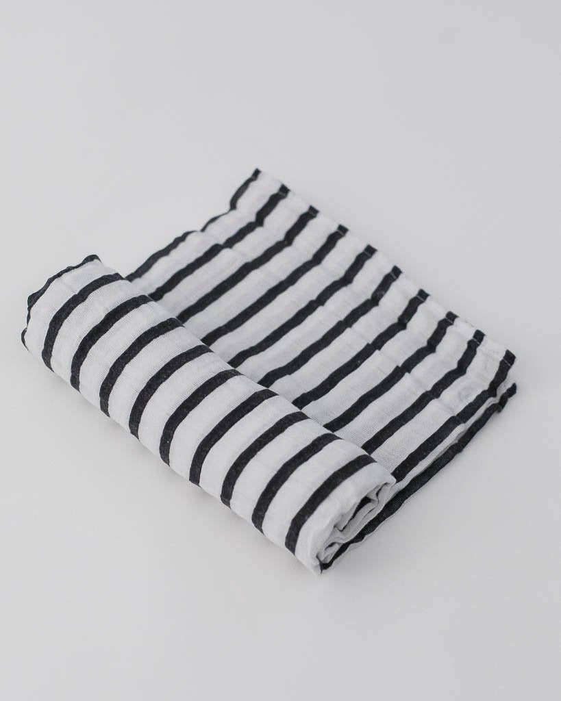 Breton Stripe Cotton Muslin Swaddle