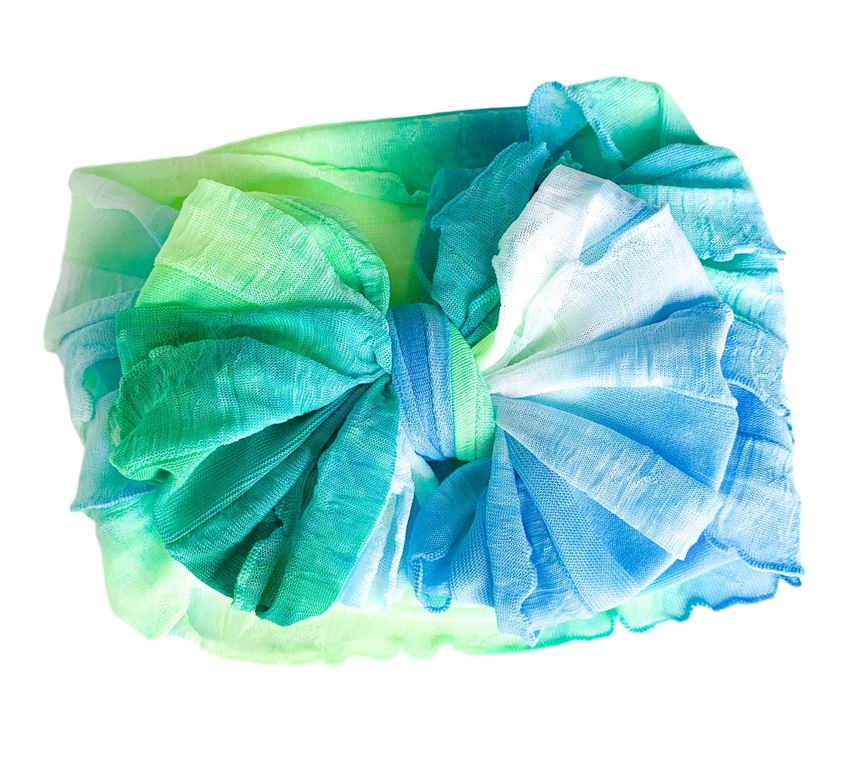 Ruffle Bow Headband - Mermaid